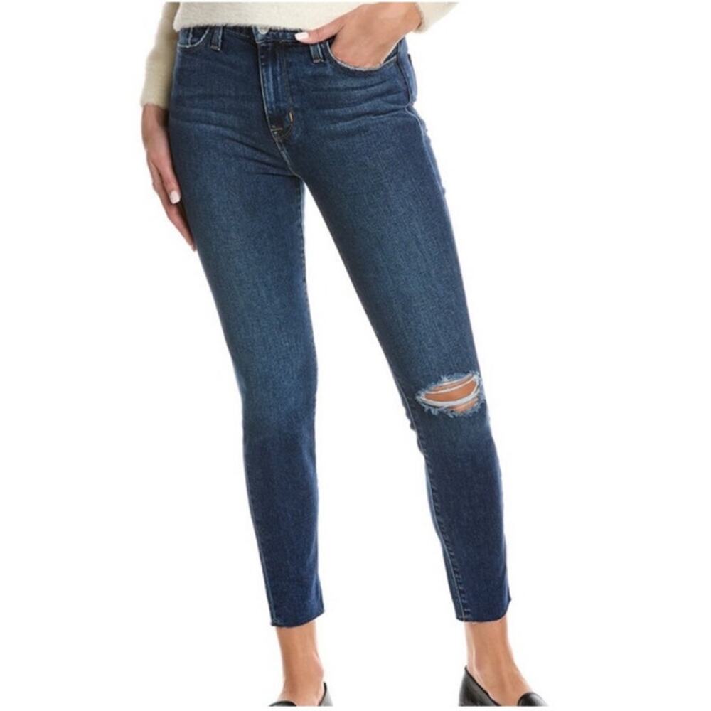 Hudson Blair High Rise‎ Skinny Distressed Jeans in Queens Medium Wash Size 27